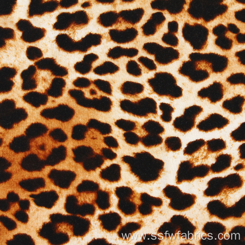 Leopard Printed Knitted Jersey Rayon Spandex Fabric